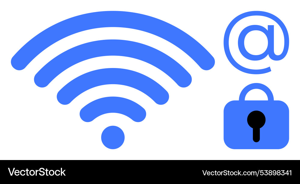 Wireless connectivity with email and security lock Vector Image