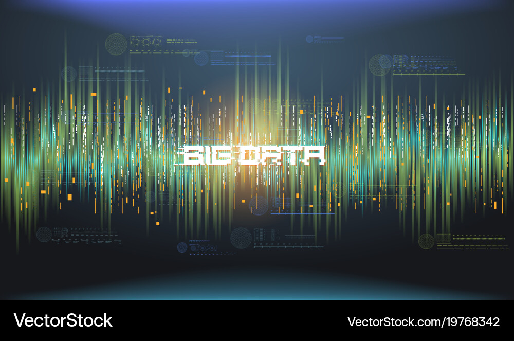 Big data abstract visualization futuristic vector image
