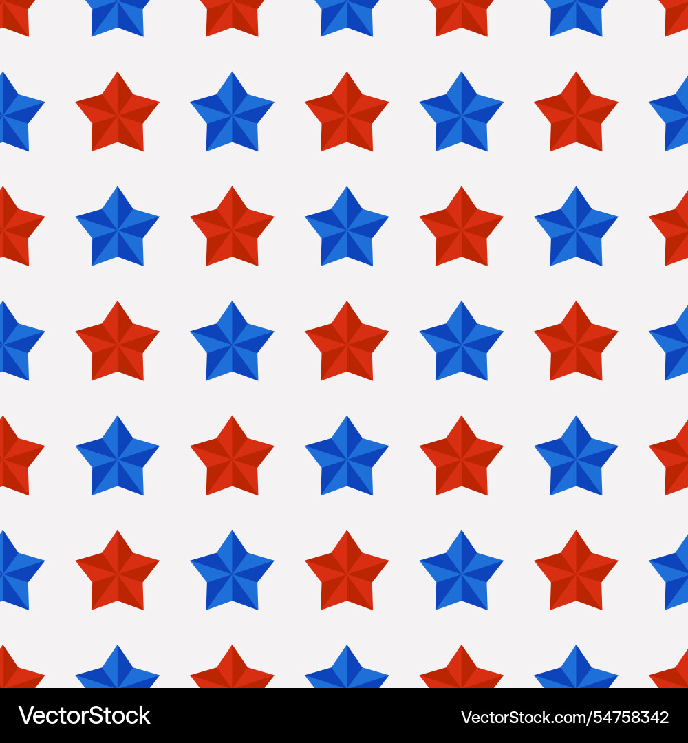 Blue and red stars alternate in diagonal rows Vector Image