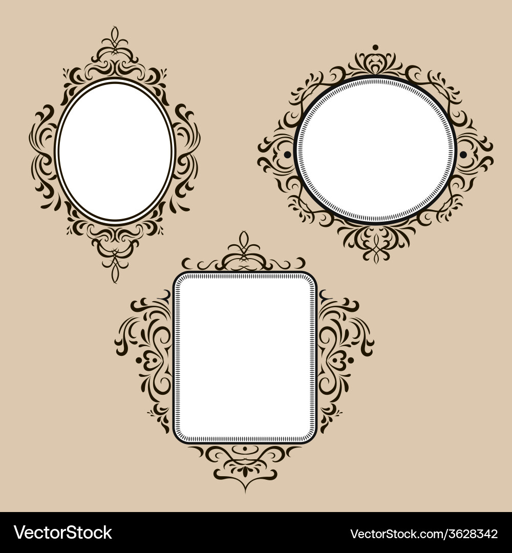 Collection of frames in retro style vector image