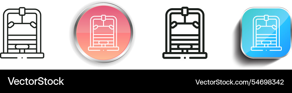 Gym icon thin linear regular and button style vector image