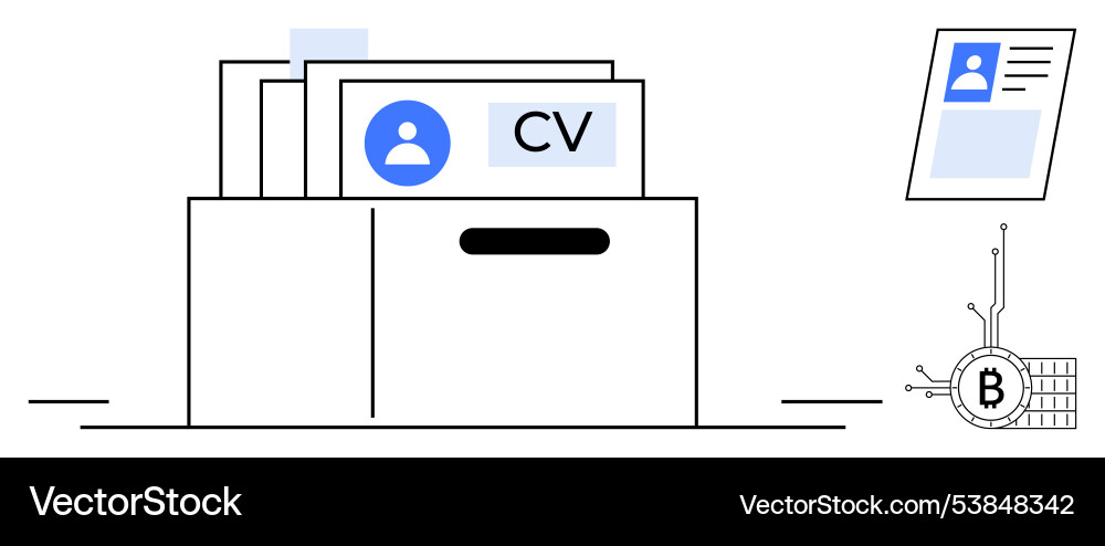 Job applications management system with blockchain Job applications management system with blockchain vector image