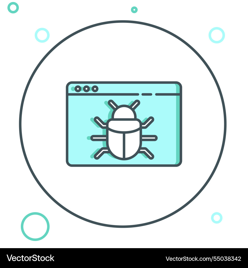 Line system bug concept icon isolated on white Line system bug concept icon isolated on white vector image