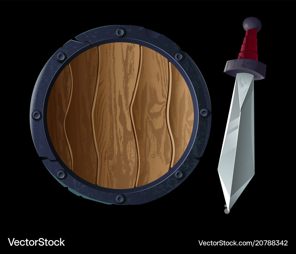 Medieval Sword and Shield Royalty Free Vector Image
