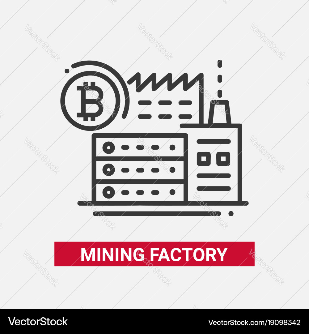Mining factory - line design single isolated icon Vector Image