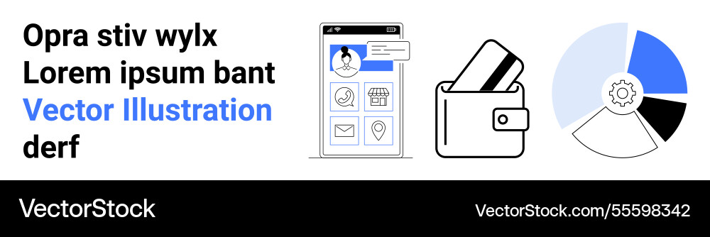 Mobile interface with user profile digital wallet Vector Image