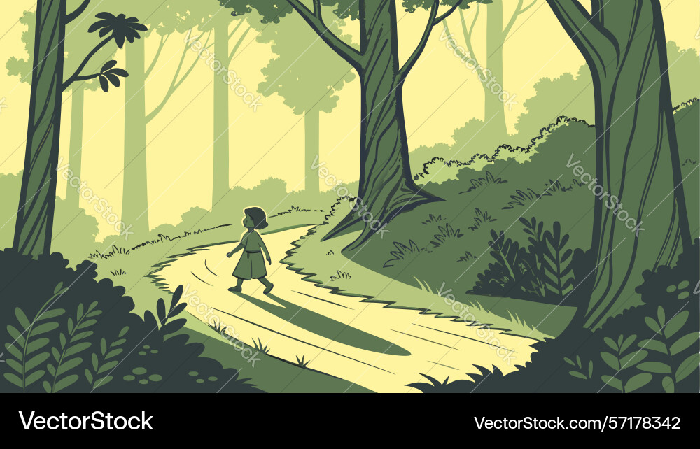 Person navigating a maze with path to resolution vector image