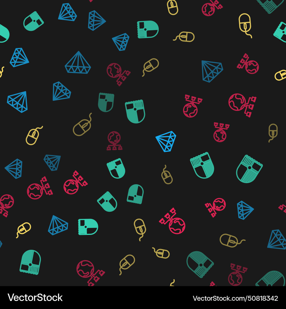 Set line diamond shield for game computer mouse Set line diamond shield for game computer mouse vector image