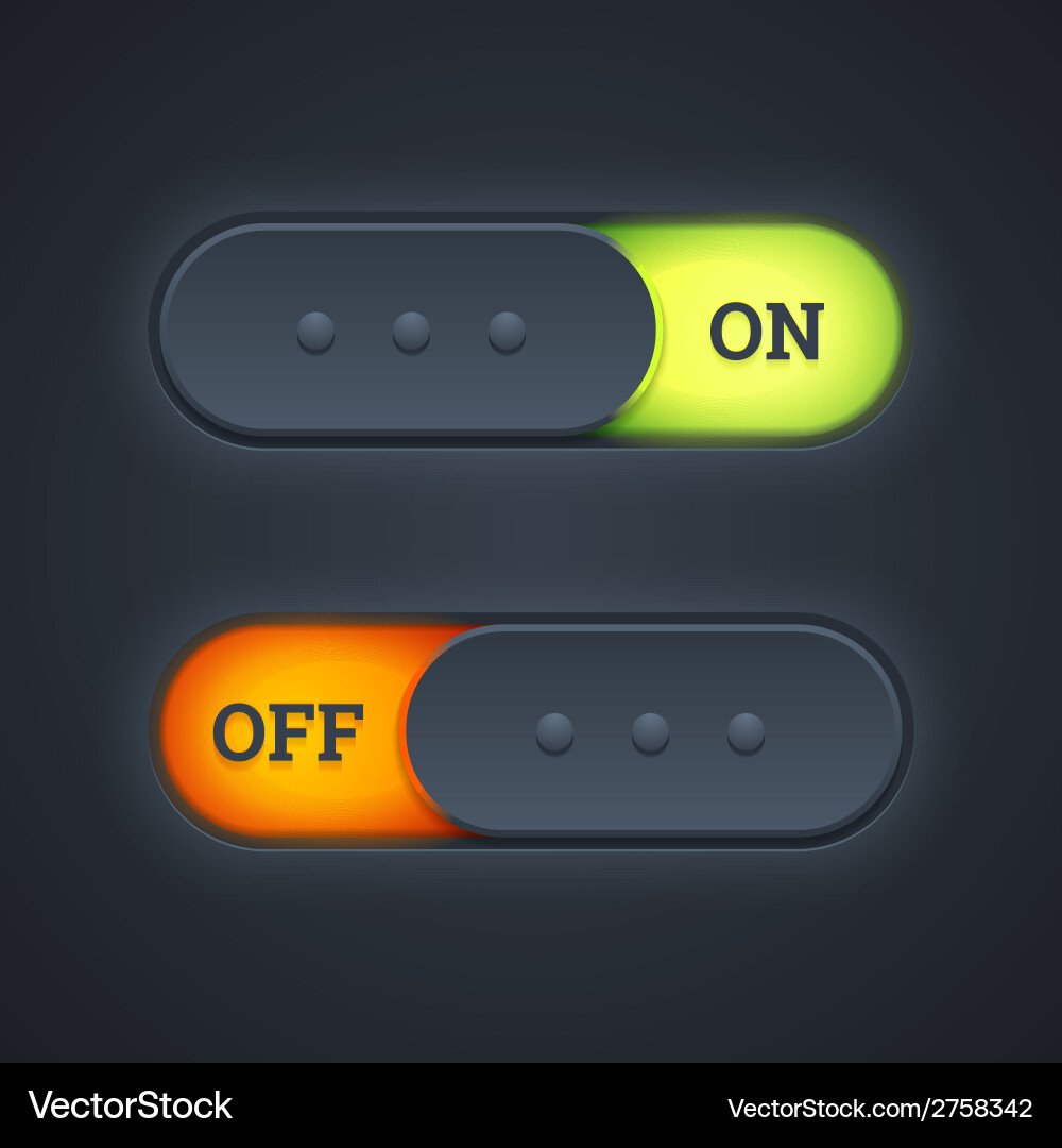 Toggle Switch Buttons - On/Off vector image