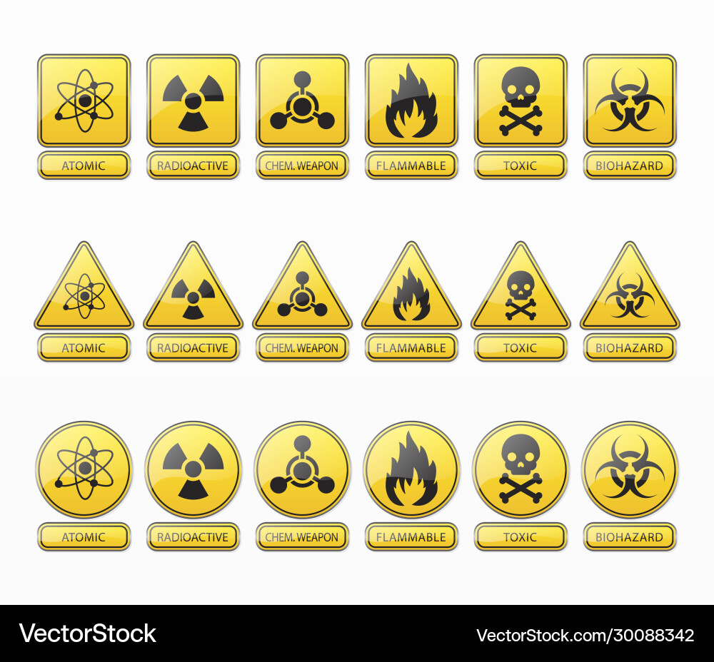 variety-highly-toxic-signs-royalty-free-vector-image