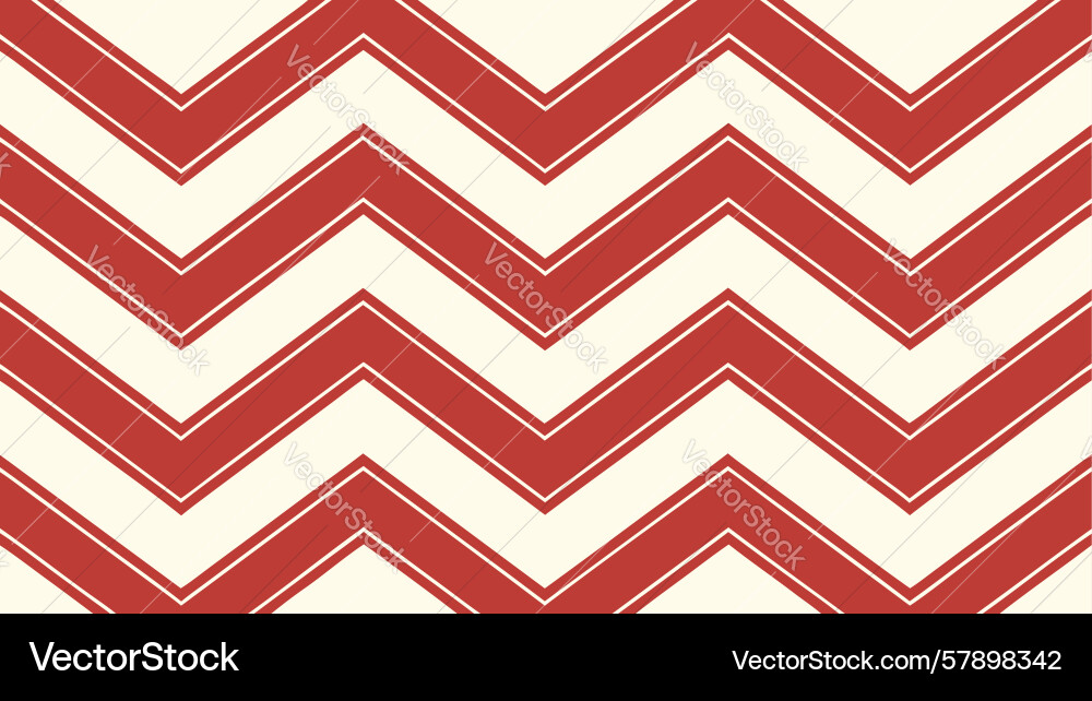 Zigzag pattern in red and beige abstract vector image