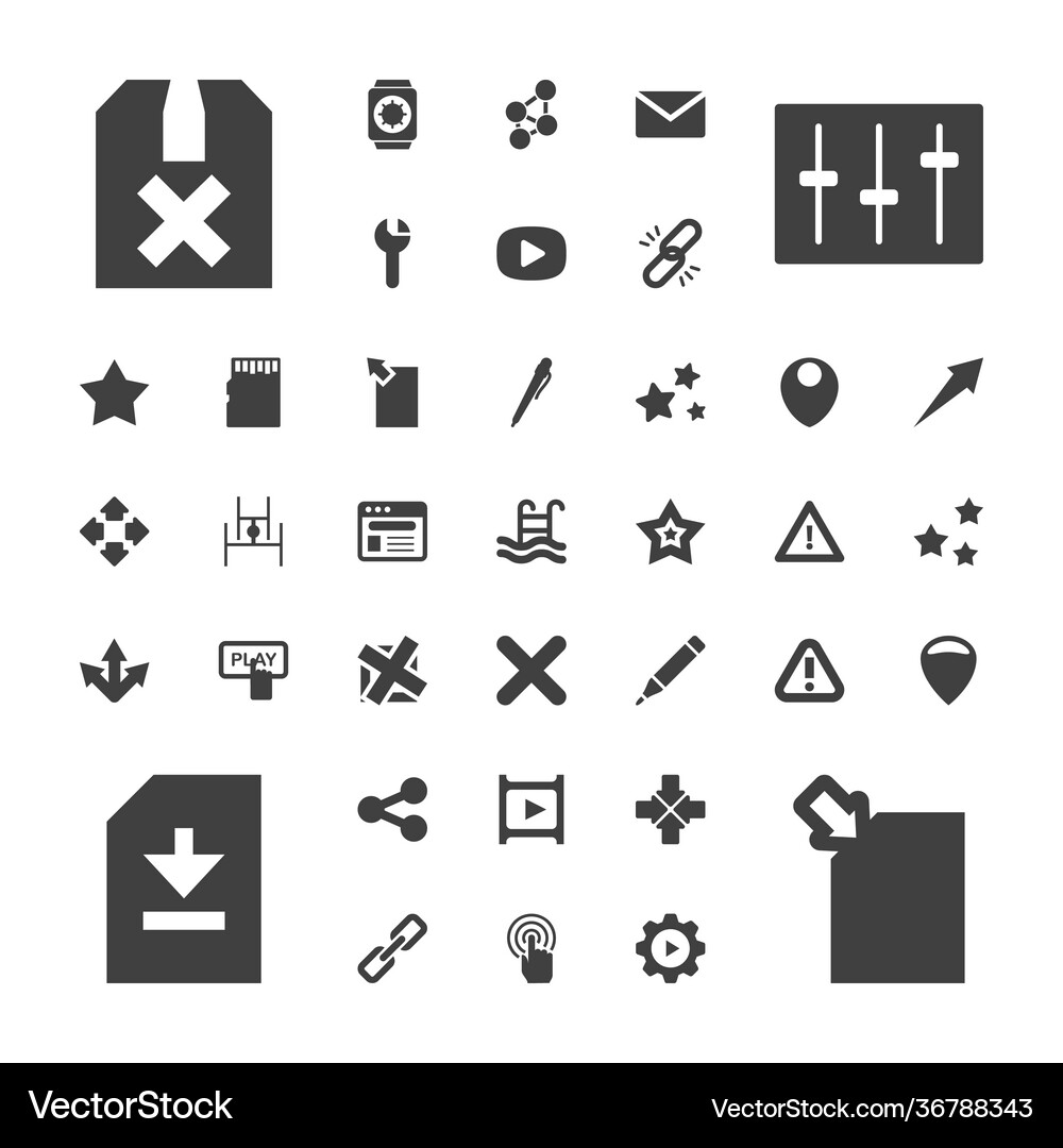 37 interface icons (36788343) – Free Vector | VectorStock