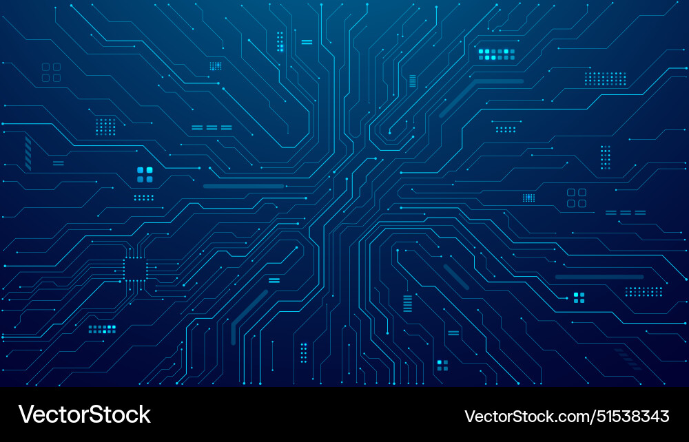 Abstract AI Circuit Background vector image