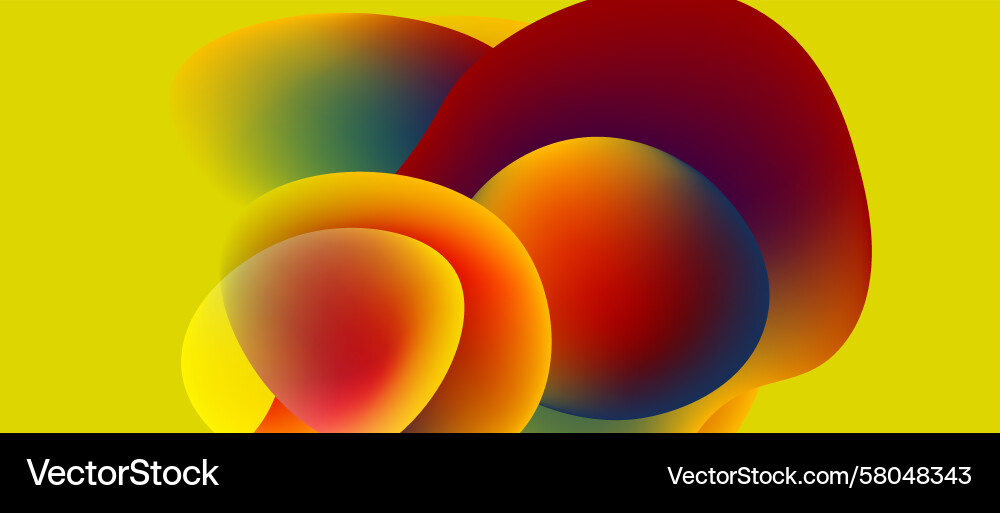 Abstract Overlapping Shapes - Yellow Gradient Vector Image