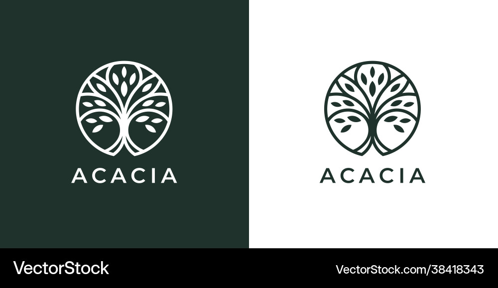 Circle tree logo icon Royalty Free Vector Image