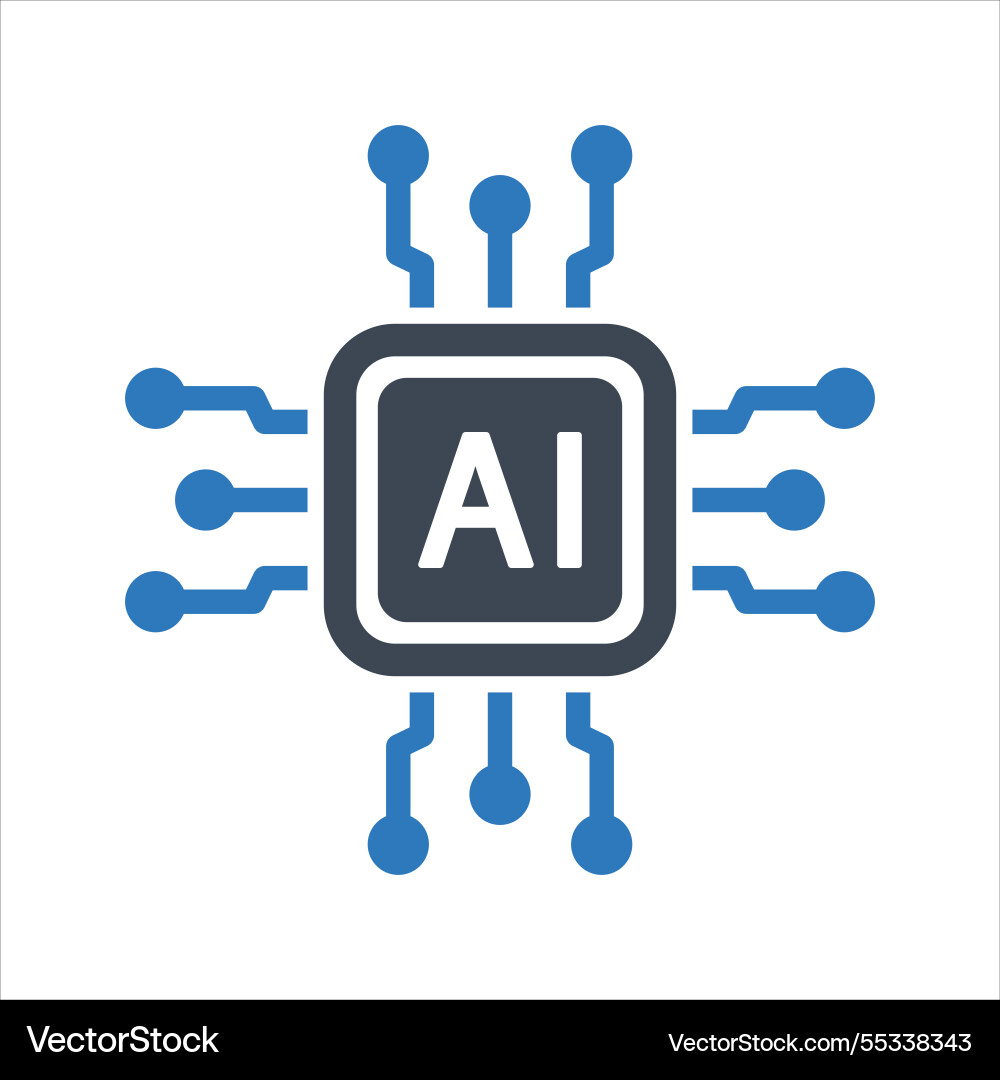 Cpu processor artificial intelligence icon Cpu processor artificial intelligence icon vector image