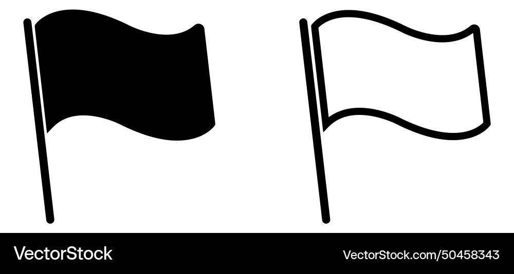 Flag icon set isolated on transparent background Vector Image
