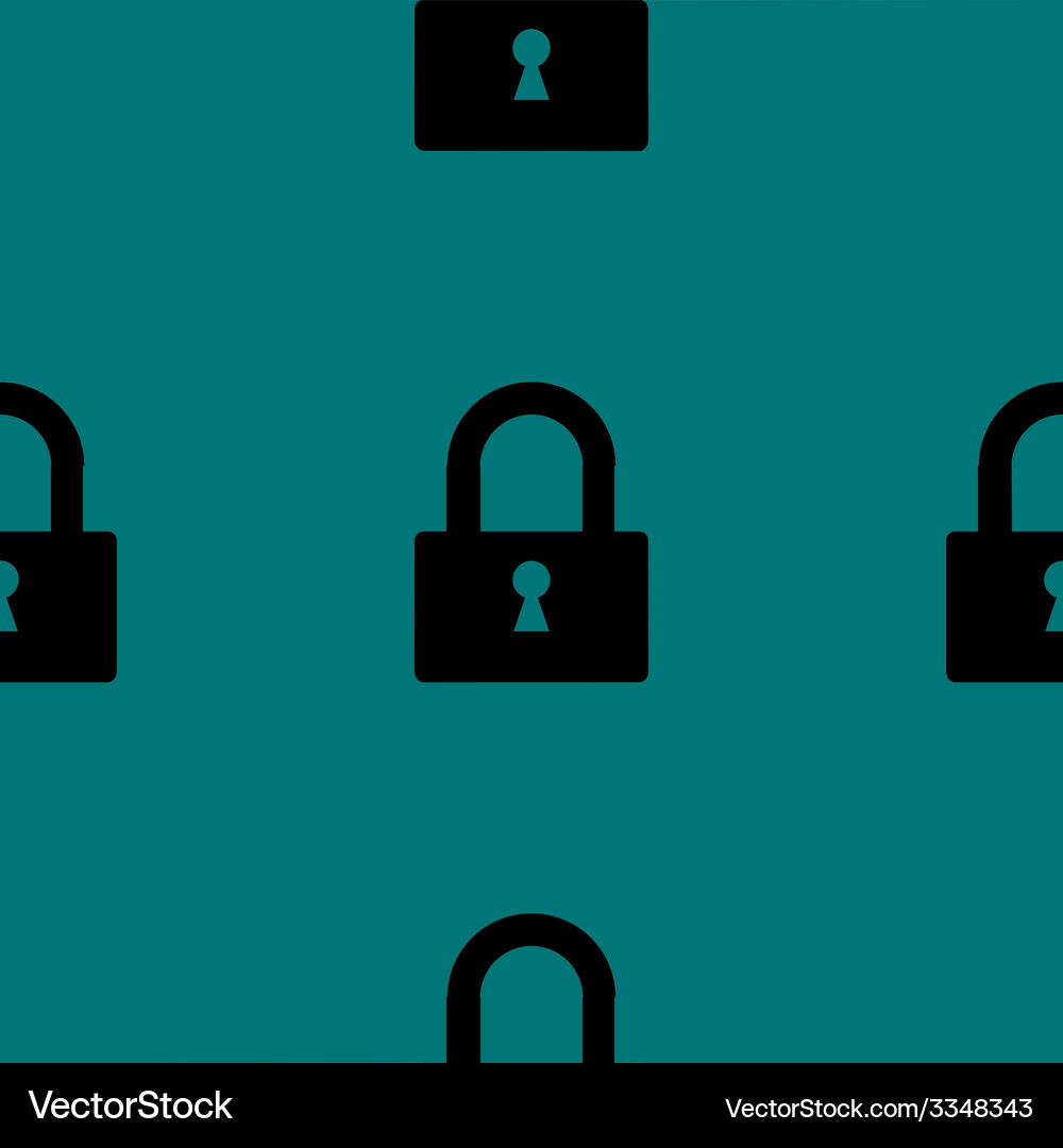 Padlock web icon flat design seamless pattern Vector Image