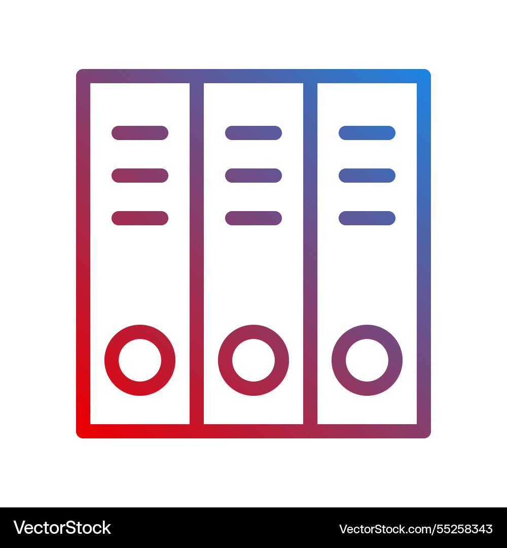 Three office binders with gradient color design Vector Image