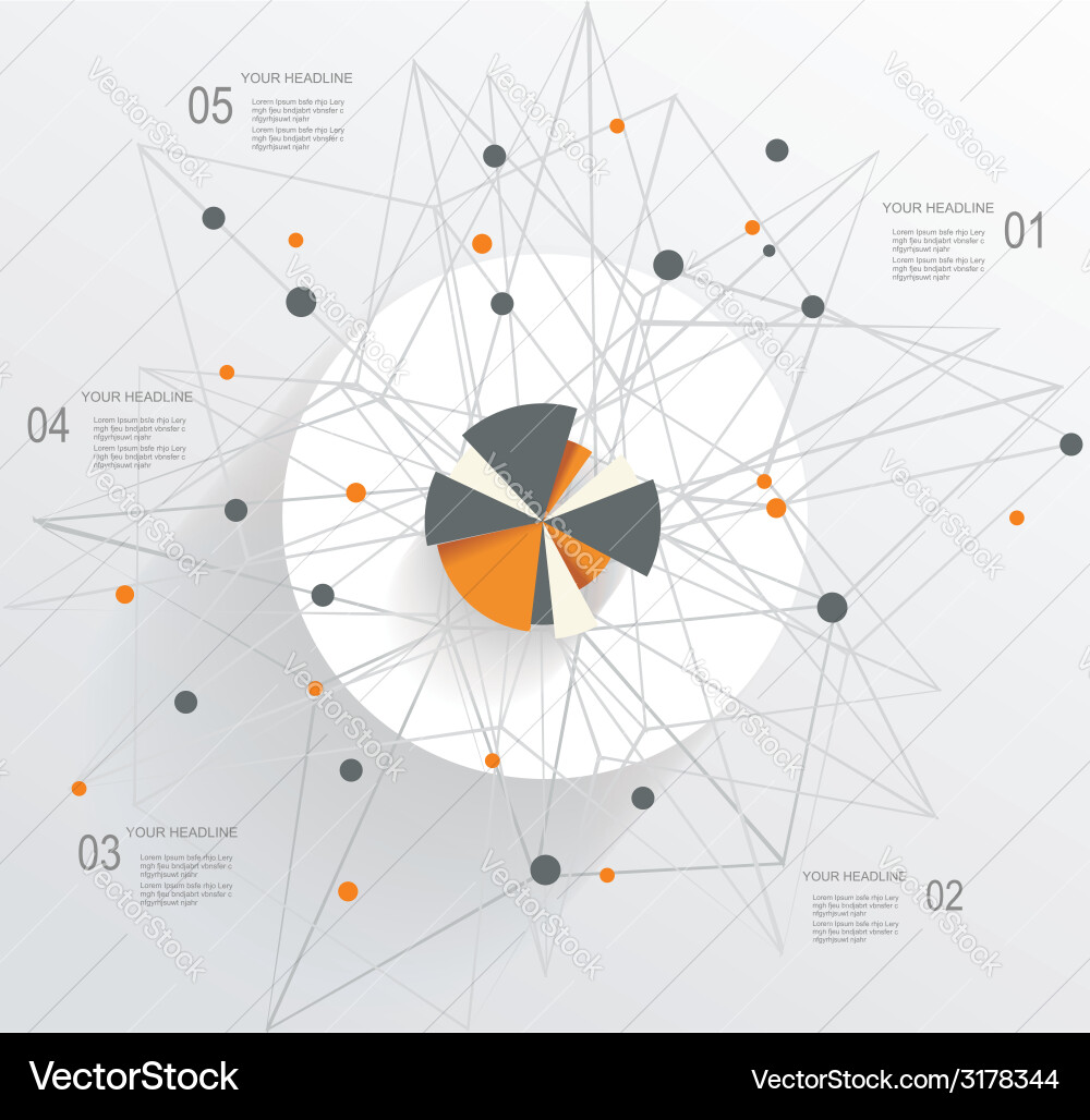Abstract mesh background with circle infographics vector image