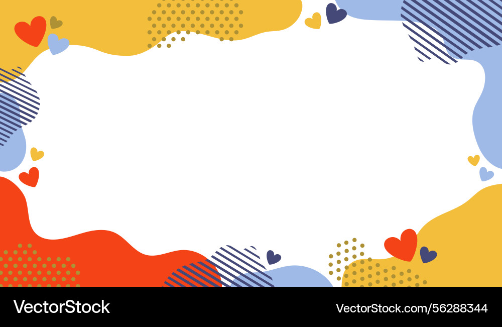 Abstract organic blob shape frame with hearts Abstract organic blob shape frame with hearts vector image