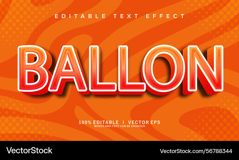 Balloon text effect with modern style design Balloon text effect with modern style design vector image
