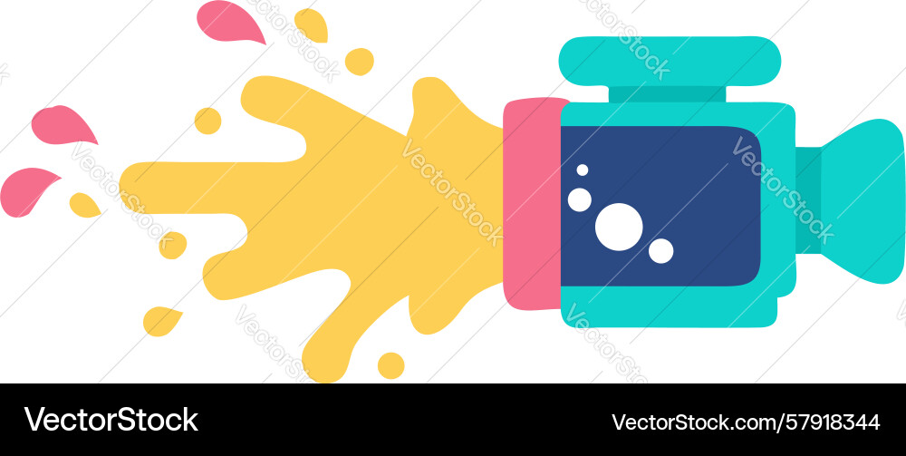 Camera with colorful paint splash effect design Vector Image