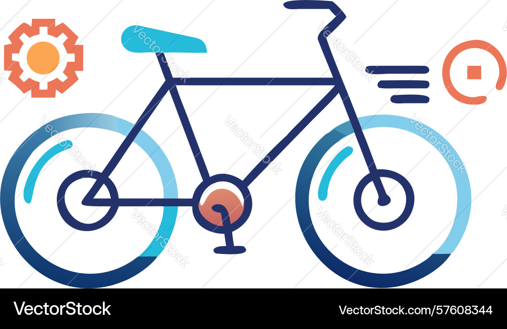 Customizable bicycle icon performance settings Vector Image