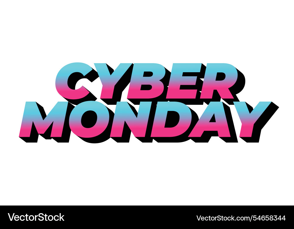 Cyber monday text effect in 3 dimensions look Vector Image