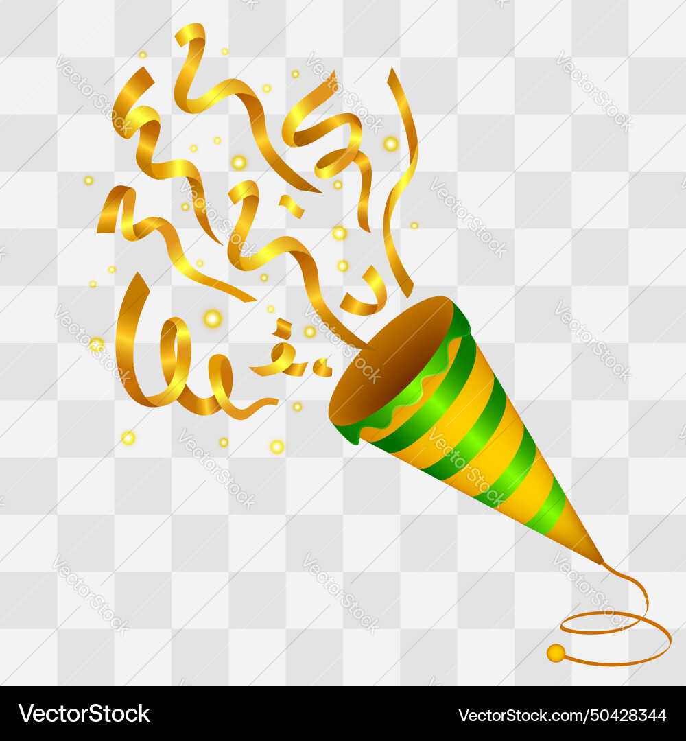 Exploding colorful confetti popper Exploding colorful confetti popper vector image