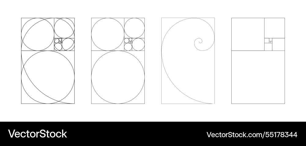 Fibonacci-Array Zahlen Harmonie Anteile Fibonacci-Array Zahlen Harmonie Anteile vektorbild