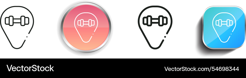 Gym icon thin linear regular and button style vector image