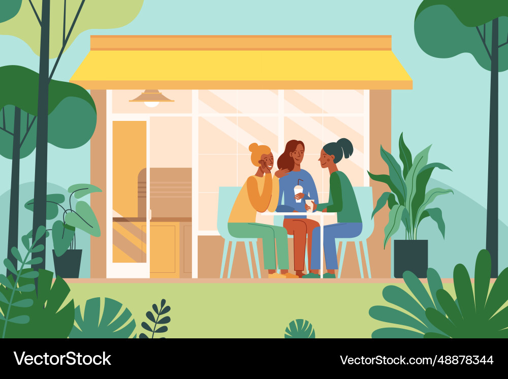 In simple flat style with characters - coffee In simple flat style with characters - coffee Vector Image
