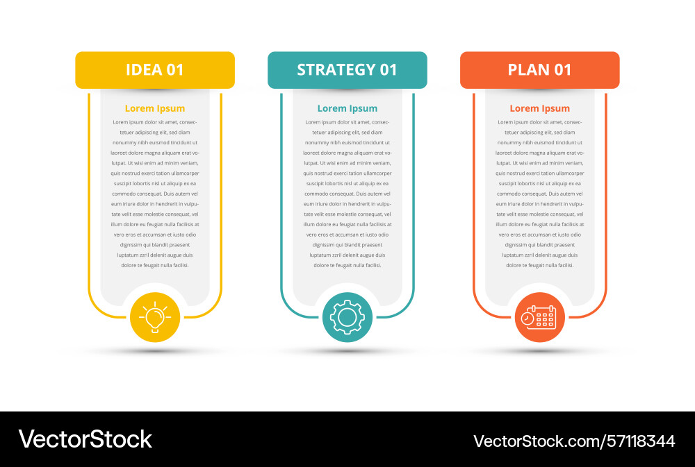 Infographic design template 3 step workflow Infographic design template 3 step workflow vector image
