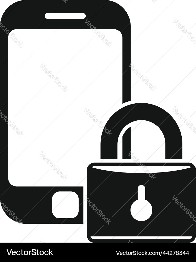 Locked smartphone icon simple data privacy Vector Image