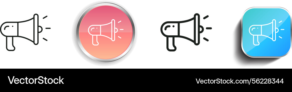 Megaphone-Symbol dünn linear regelmäßig und Taste Megaphone-Symbol dünn linear regelmäßig und Taste vektorbild