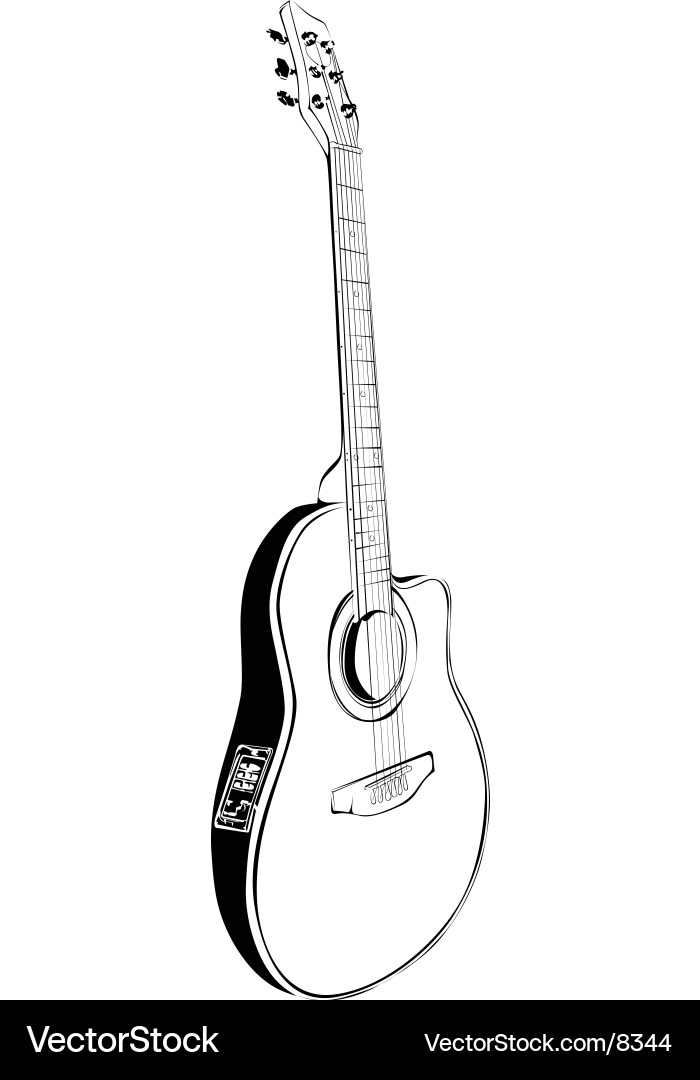 Six String Guitar Vector Image