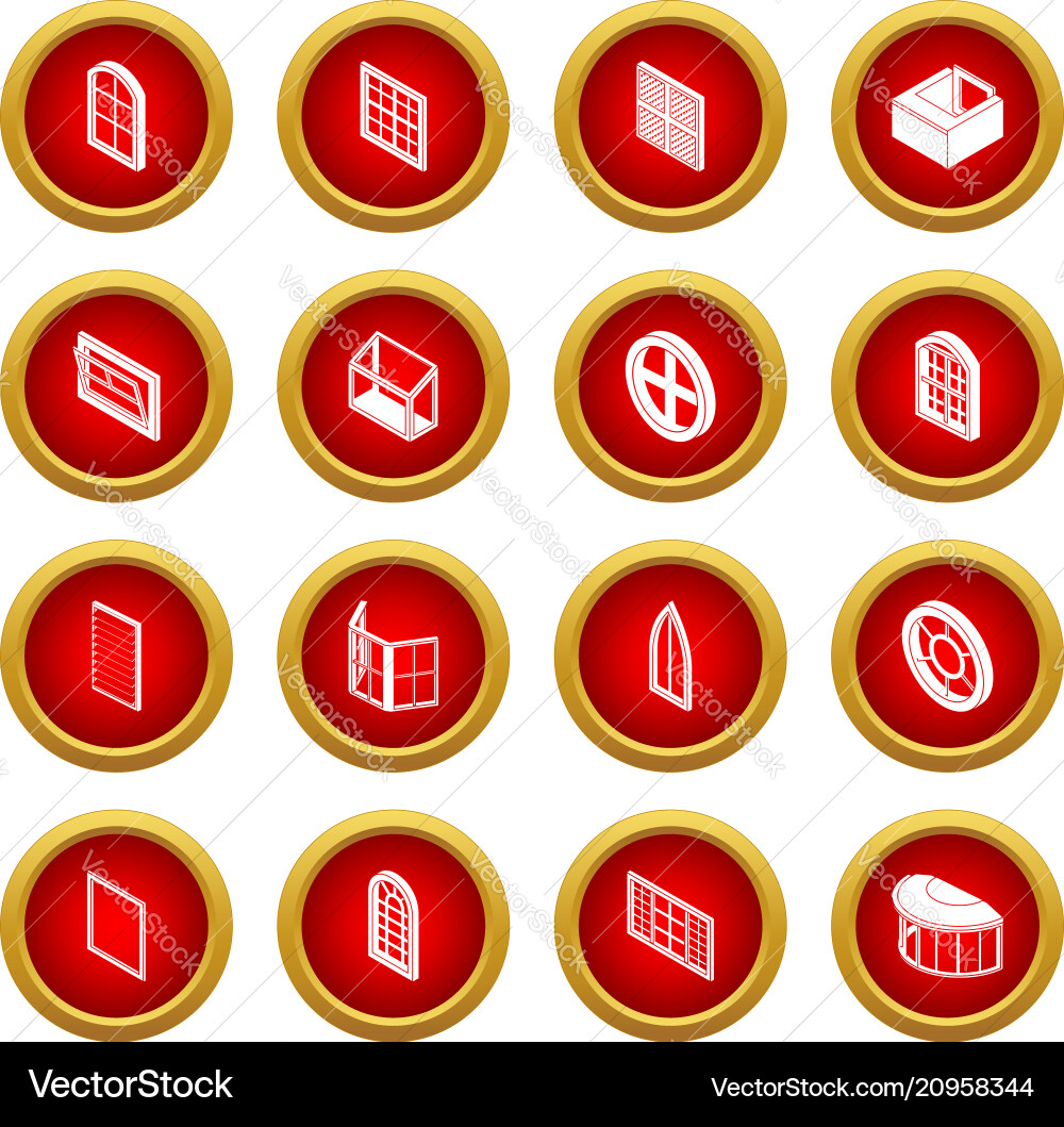 Window forms icons set simple style vector image