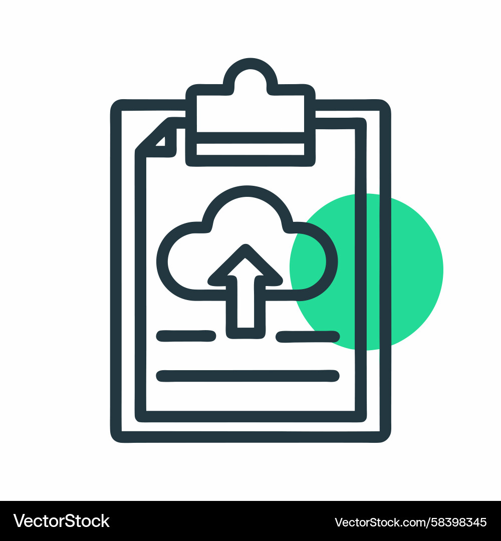 Cloud Upload & Document Sync Vector Image