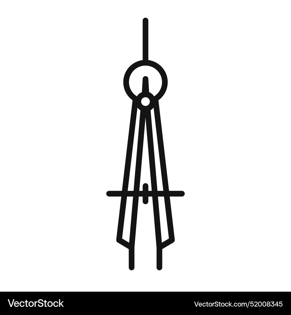 Compass tool icon for technical drafting Compass tool icon for technical drafting vector image
