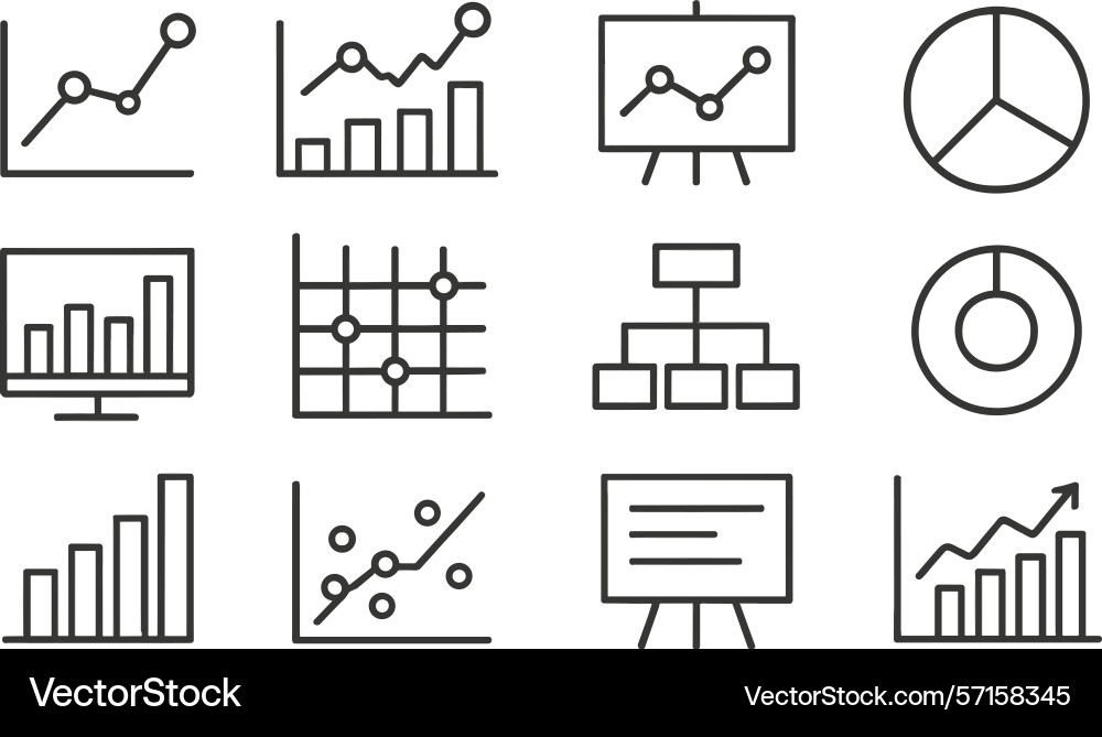 Diverse data visualizations Vector Image