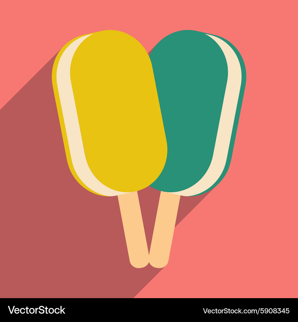 Flat with shadow icon and mobile application ice Vector Image