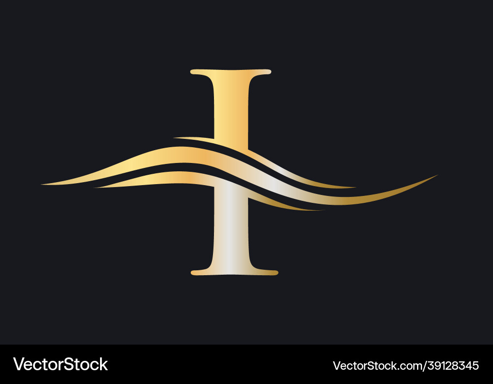 I logo template monogram letter design I logo template monogram letter design Vector Image