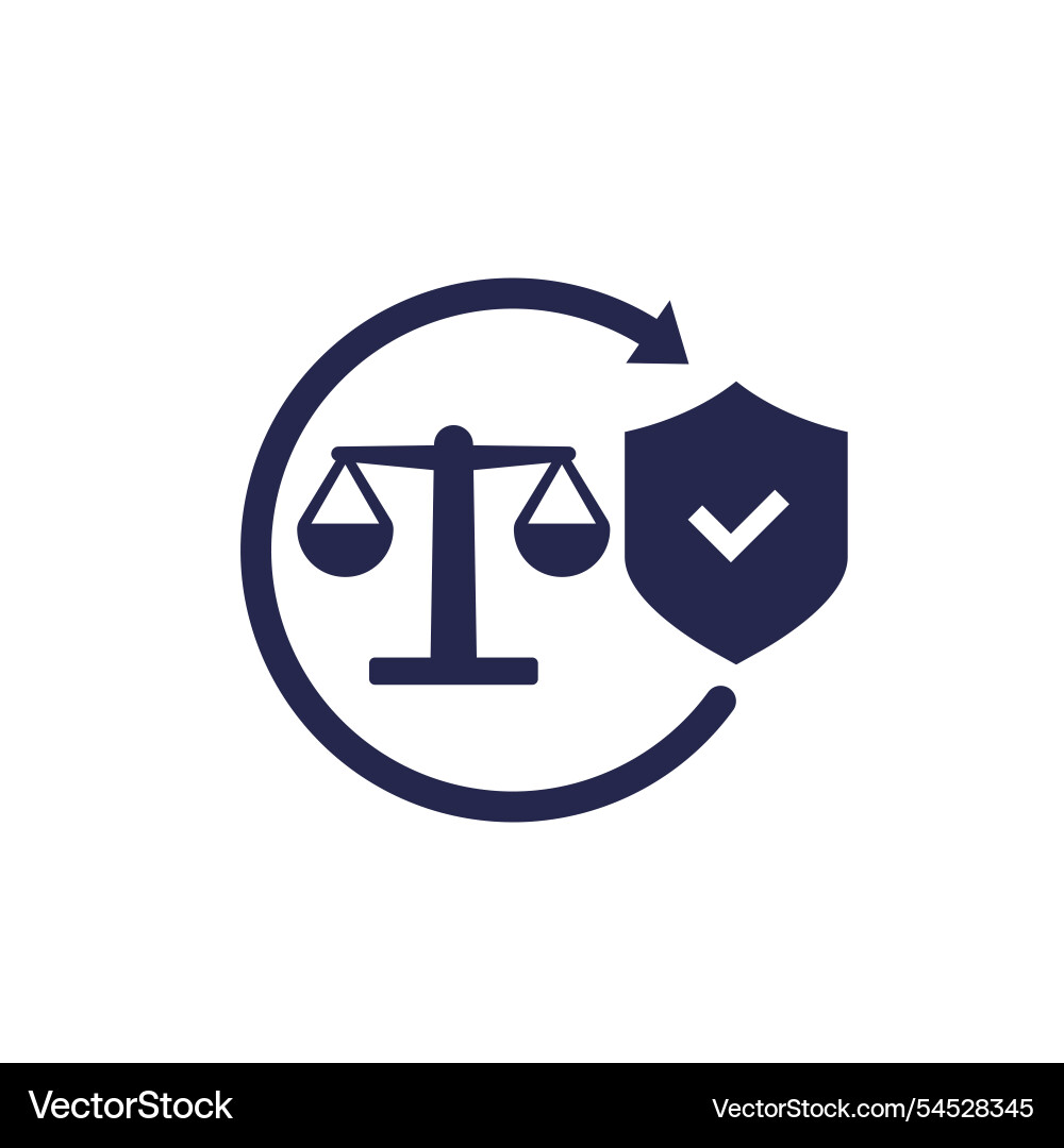 Legal protection icon with a shield Vector Image