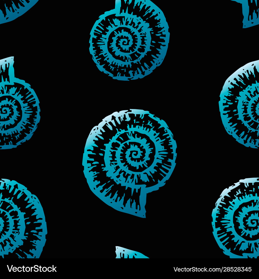 Nautilus Shell Seamless Pattern vector image