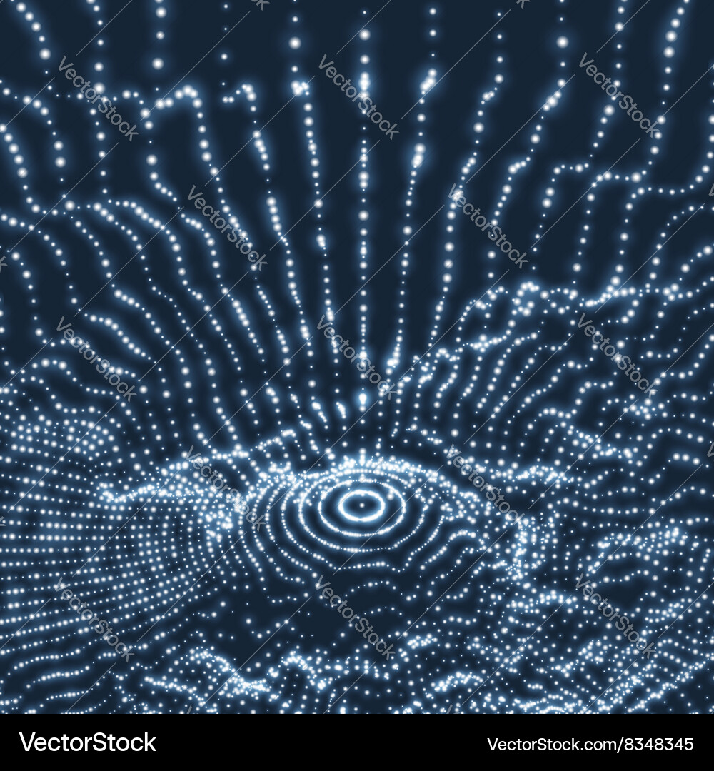 Particle Grid Technology Background Vector Image