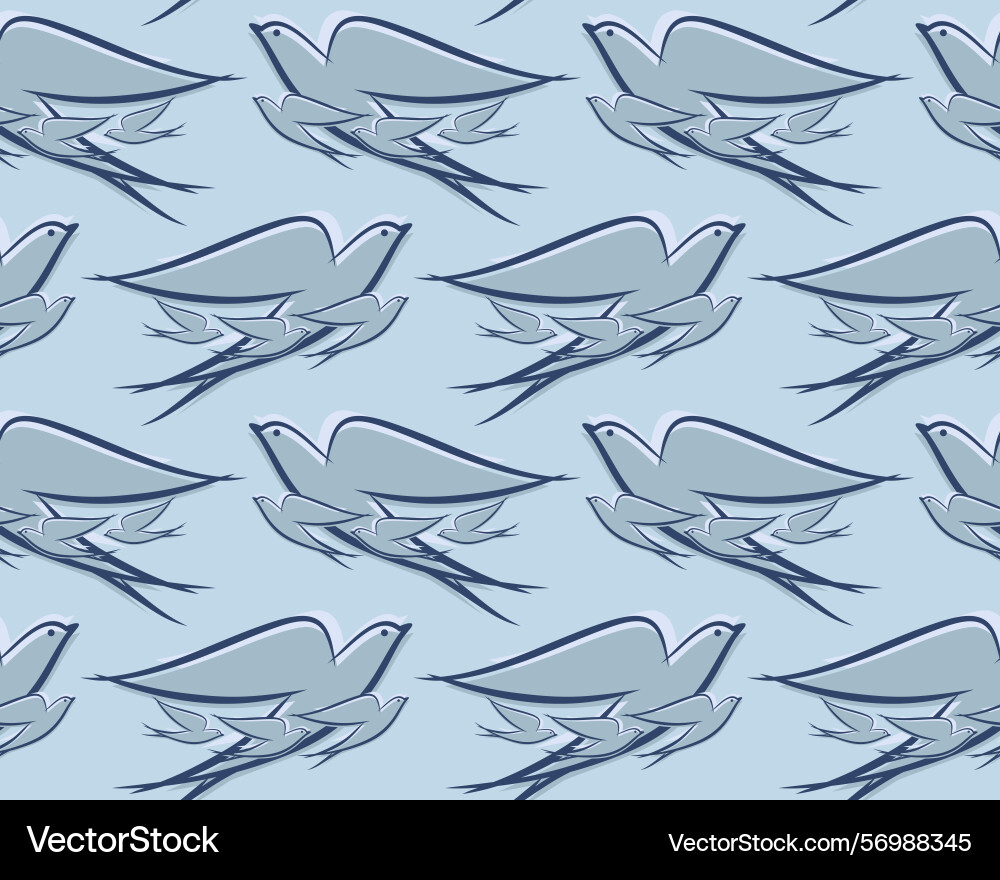 Seamless background with swallows vector image