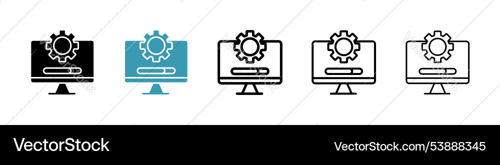 System update icon set Vector Image