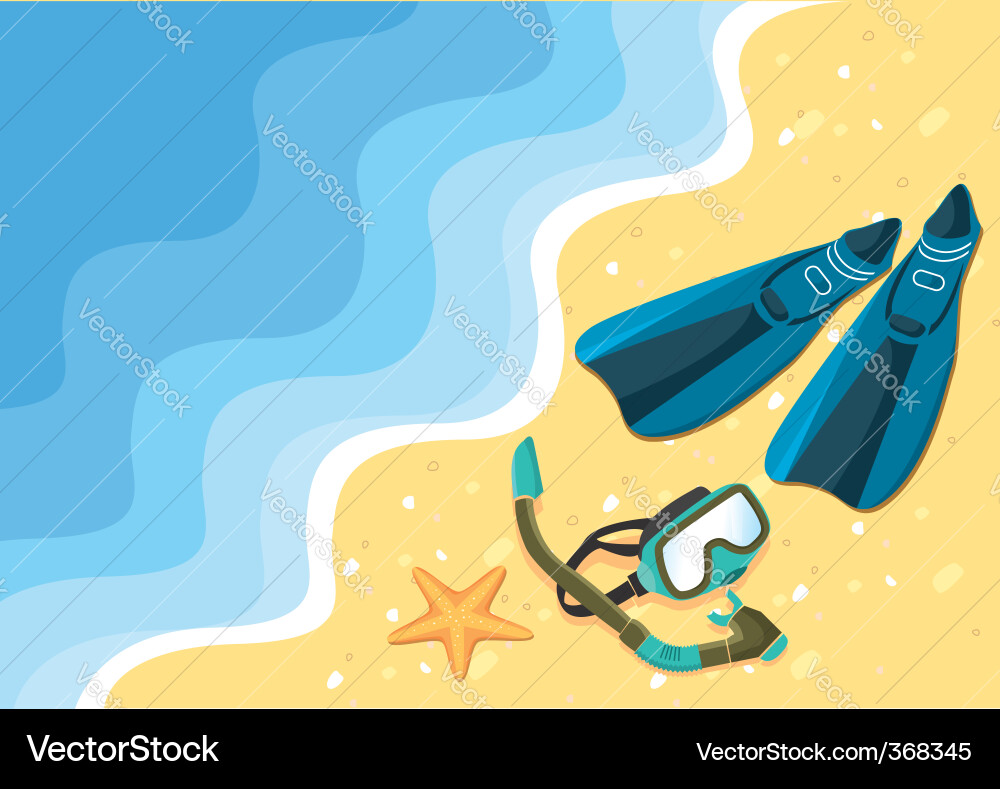 Tropical Beach Scene Vector Image