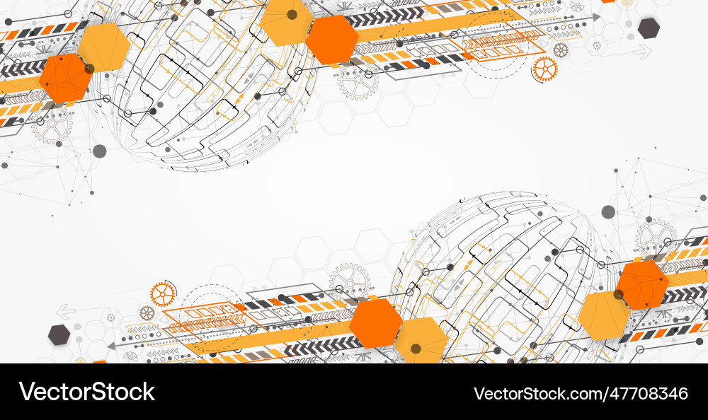 Abstract technology sphere background global Vector Image